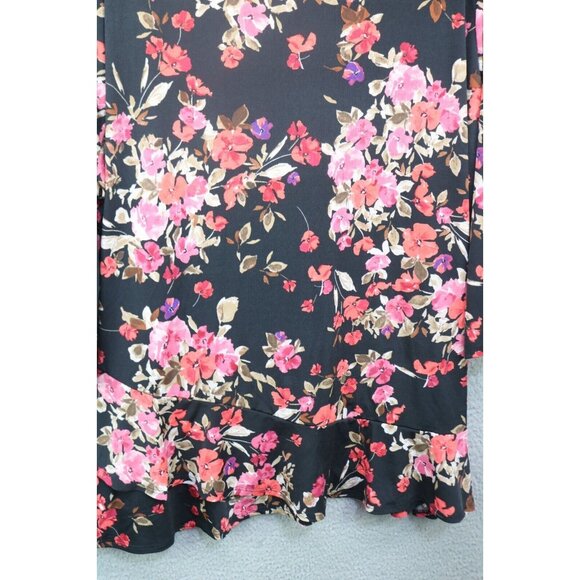 Susan Graver 3/4 Sleeve Dark Floral Tunic-Size 3X-Whimsigoth - Picture 9 of 10